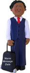 African American Boy Flight Attendant Ornament - Personalized Ornament