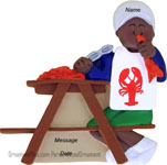 African American Boy Lobster Ornament - Personalized Ornament