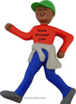African American Boy Walker Ornament - Personalized Ornament