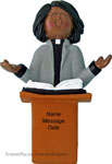 African American Female Minister Ornament - Personalized Ornament