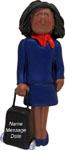 African American Girl Flight Attendant Ornament - Personalized Ornament
