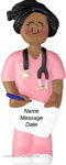 African American Girl Nurse Ornament - Personalized Ornament
