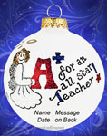 Best Teacher Glass Ornament - Personalized Ornament