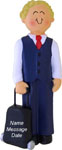 Blond Boy Flight Attendant Ornament - Personalized Ornament