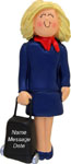 Blond Flight Attendant Ornament - Personalized Ornament