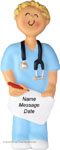 Blonde Boy Nurse Ornament - Personalized Ornament
