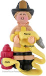 Blonde Girl Firefighter Ornament - Personalized Ornament