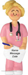 Blonde Girl Nurse Ornament - Personalized Ornament