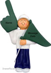 Boy Sports Fan Ornament Green Flag - Personalized Ornament