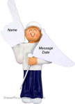 Boy Sports Fan Ornament White Flag - Personalized Ornament