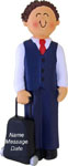 Brunette Boy Flight Attendant Ornament - Personalized Ornament