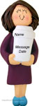 Brunette Girl Coffee Ornament - Personalized Ornament