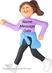 Brunette Girl Walker Ornament - Personalized Ornament