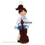 Cello Girl Music Ornament - Personalized Ornament
