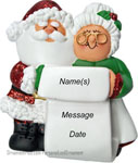 Christmas List Santa and Mrs. Clause Ornament - Personalized Ornament