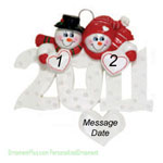 Couple 2011 Christmas Ornament - Personalized Ornament