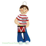 Drum Boy Music Ornament - Personalized Ornament