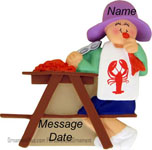 Girl Eating Lobster Ornament - Personalized Ornament