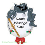 Gray Horseshoe Equestrian Ornament - Personalized Ornament