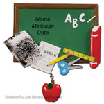 Green Blackboard School Ornament - Personalized Ornament