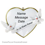Hearts Forever Gold Trim Ornament - Personalized Ornament