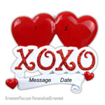Hugs and Kisses Heart Ornament - Personalized Ornament