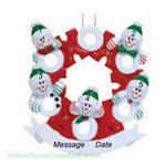Hugs Kisses Family of Five Ornament - Personalized Ornament