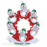 Hugs Kisses Family of Six Ornament - Personalized Ornament