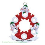 Hugs and Kisses Family of Three Ornament - Personalized Ornament