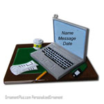 Laptop Office Job Ornament - Personalized Ornament
