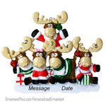 Moose Family of Five Ornament - Personalized Ornament