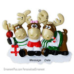 Moose Family of Three Ornament - Personalized Ornament