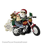 Motorcycle Santa Ornament - Personalized Ornament