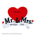 Mr. and Mrs. Wedding Ornament - Personalized Ornament
