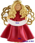 Angel with Red Dress and Blond Hair