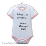 Pink Onesie Baby Ornament - Personalized Ornament