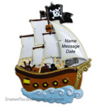 Pirate Ship Boat Ornament - Personalized Ornament
