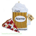Pizza and Beer Ornament - Personalized Ornament
