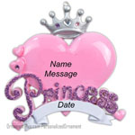 Princess Heart Ornament - Personalized Ornament