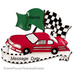 Race Care Checkered Flag Ornament - Personalized Ornament