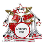 Red Drums Music Ornament - Personalized Ornament