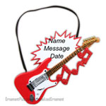 Red Electric Guitar Music Ornament - Personalized Ornament
