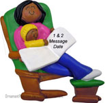 Rocking Chair Ornament African American Lady Ornament - Personalized Ornament