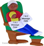 Rocking Chair Ornament African American Man Ornament - Personalized Ornament