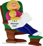 Rocking Chair Ornament Blond Lady Ornament - Personalized Ornament