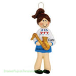 Saxophone Girl Music Orname - Personalized Ornament