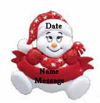 Snowman with Red Banner