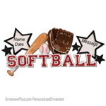Softball Word Ornament - Personalized Ornament
