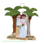 Tropical Wedding Ornament - Personalized Ornament