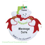 White Bear Baby Ornament - Personalized Ornament